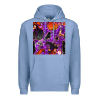 Colony Blue halloween witch seamless pattern Premium Hoodie - BundleAndBundleShop
