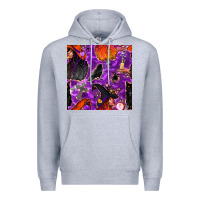 Heather Grey halloween witch seamless pattern Premium Hoodie - BundleAndBundleShop