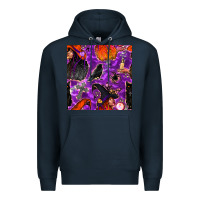 Navy halloween witch seamless pattern Premium Hoodie - BundleAndBundleShop