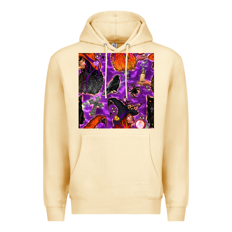 Halloween Witch Seamless Pattern Premium Hoodie by BundleAndBundleShop | Teevron