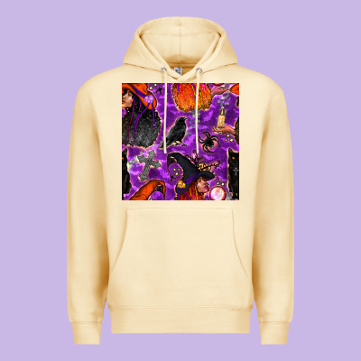 Halloween Witch Seamless Pattern Premium Hoodie Designed By Bundleandbundleshop