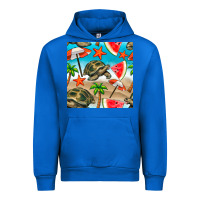 Cobalt tortoise watermelon beach seamless pattern Urban Hoodie - BundleAndBundleShop