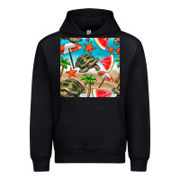 Foreset Green tortoise watermelon beach seamless pattern Urban Hoodie - BundleAndBundleShop