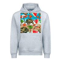 Heather Grey tortoise watermelon beach seamless pattern Urban Hoodie - BundleAndBundleShop