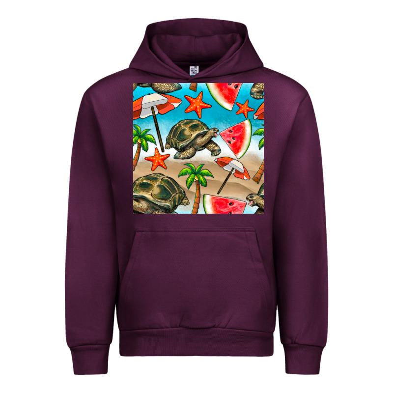 Tortoise Watermelon Beach Seamless Pattern Urban Hoodie by BundleAndBundleShop | Teevron