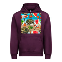Mauve Wine tortoise watermelon beach seamless pattern Urban Hoodie - BundleAndBundleShop
