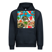 Navy tortoise watermelon beach seamless pattern Urban Hoodie - BundleAndBundleShop