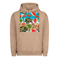 Pigment Burro tortoise watermelon beach seamless pattern Urban Hoodie - BundleAndBundleShop