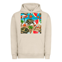 Pigment French Oak tortoise watermelon beach seamless pattern Urban Hoodie - BundleAndBundleShop
