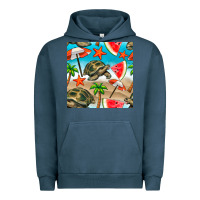 Pigment Midnight Navy tortoise watermelon beach seamless pattern Urban Hoodie - BundleAndBundleShop