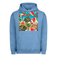 Pigment Pebble Blue tortoise watermelon beach seamless pattern Urban Hoodie - BundleAndBundleShop