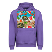 Tulip tortoise watermelon beach seamless pattern Urban Hoodie - BundleAndBundleShop