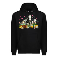 Black easter cows with chicks Premium Hoodie - AdoDesignShop