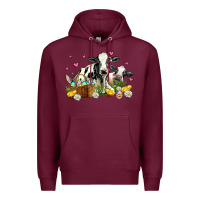 Burgundy easter cows with chicks Premium Hoodie - AdoDesignShop