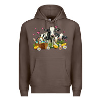 Coffee easter cows with chicks Premium Hoodie - AdoDesignShop