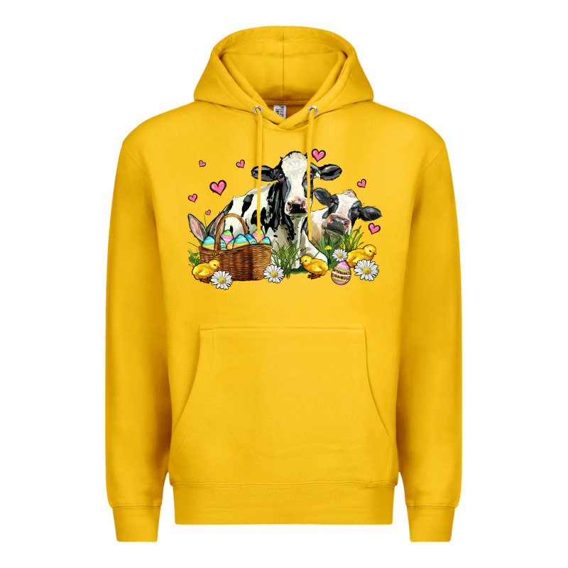 Easter Cows With Chicks Premium Hoodie by AdoDesignShop | Teevron