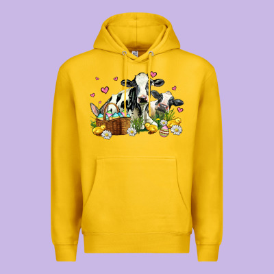 Easter Cows With Chicks Premium Hoodie Designed By Adodesignshop