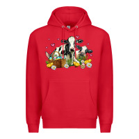 Red easter cows with chicks Premium Hoodie - AdoDesignShop