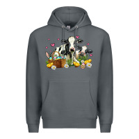 Rock easter cows with chicks Premium Hoodie - AdoDesignShop