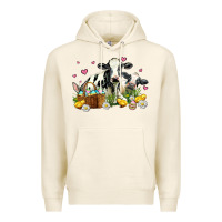 Tofu easter cows with chicks Premium Hoodie - AdoDesignShop