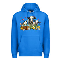 True Royal easter cows with chicks Premium Hoodie - AdoDesignShop