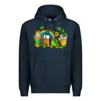 Navy st patricks coffee Premium Hoodie - AdoDesignShop