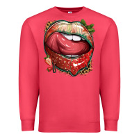 Cardinal strawberry lips with leopard Premium Sweatshirt - texasbilliewilder