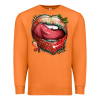 Carrot strawberry lips with leopard Premium Sweatshirt - texasbilliewilder