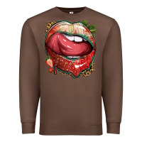 Chestnut strawberry lips with leopard Premium Sweatshirt - texasbilliewilder