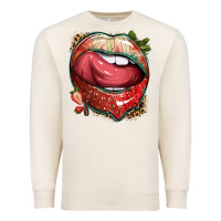 Sandshell strawberry lips with leopard Premium Sweatshirt - texasbilliewilder