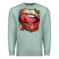 Seafoam strawberry lips with leopard Premium Sweatshirt - texasbilliewilder
