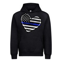 Black american thin blue line flag Urban Hoodie - Artiststas