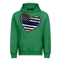 Emerald american thin blue line flag Urban Hoodie - Artiststas