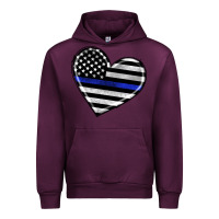 Mauve Wine american thin blue line flag Urban Hoodie - Artiststas