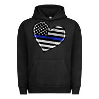 Pigment Black american thin blue line flag Urban Hoodie - Artiststas