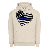 Pigment French Oak american thin blue line flag Urban Hoodie - Artiststas