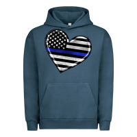 Pigment Midnight Navy american thin blue line flag Urban Hoodie - Artiststas