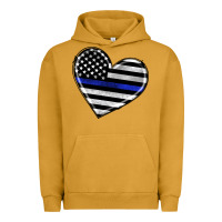 Pigment Peanut Butter american thin blue line flag Urban Hoodie - Artiststas