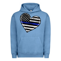 Pigment Pebble Blue american thin blue line flag Urban Hoodie - Artiststas