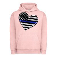 Pigment Salmon american thin blue line flag Urban Hoodie - Artiststas
