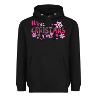 Black It's Christmas Y'all Season Pink Christmas Heavyweight Hoodie - RanaPortraitStore