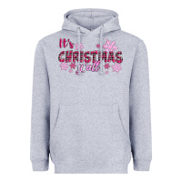 Heather Grey It's Christmas Y'all Season Pink Christmas Heavyweight Hoodie - RanaPortraitStore