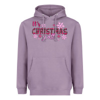 Lavender It's Christmas Y'all Season Pink Christmas Heavyweight Hoodie - RanaPortraitStore