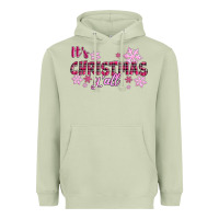 Matcha It's Christmas Y'all Season Pink Christmas Heavyweight Hoodie - RanaPortraitStore