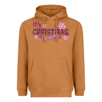 Meerkat It's Christmas Y'all Season Pink Christmas Heavyweight Hoodie - RanaPortraitStore