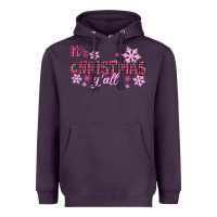 Plum It's Christmas Y'all Season Pink Christmas Heavyweight Hoodie - RanaPortraitStore