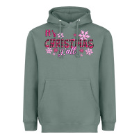 Sage It's Christmas Y'all Season Pink Christmas Heavyweight Hoodie - RanaPortraitStore
