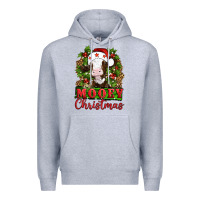 Heather Grey Mooey christmas Premium Hoodie - Artiststas