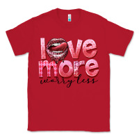Red love more worry less Classic Tee - FaDigitalArtStudio