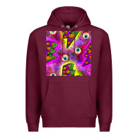 Burgundy halloween thunders seamless pattern Premium Hoodie - BundleAndBundleShop